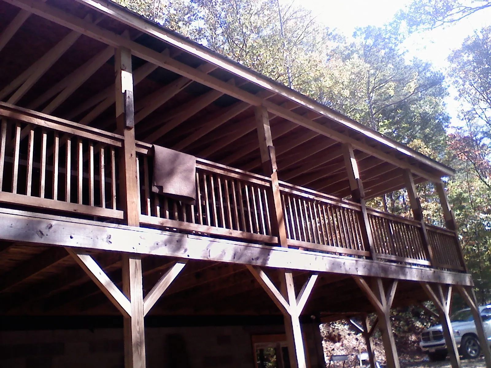 Timber framing under a new elevated porch and deck — Roof Leak Repair in Union by Roofing Brothers